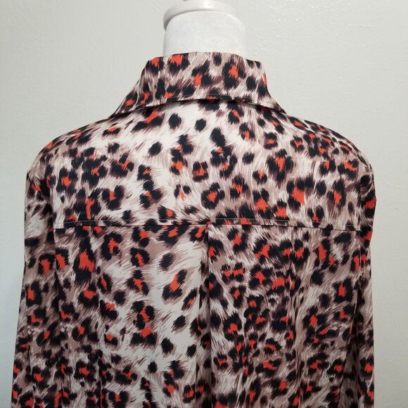 PrettyLittleThing Oversized Animal Print Button Down Top Size 4 - Picture 8 of 14